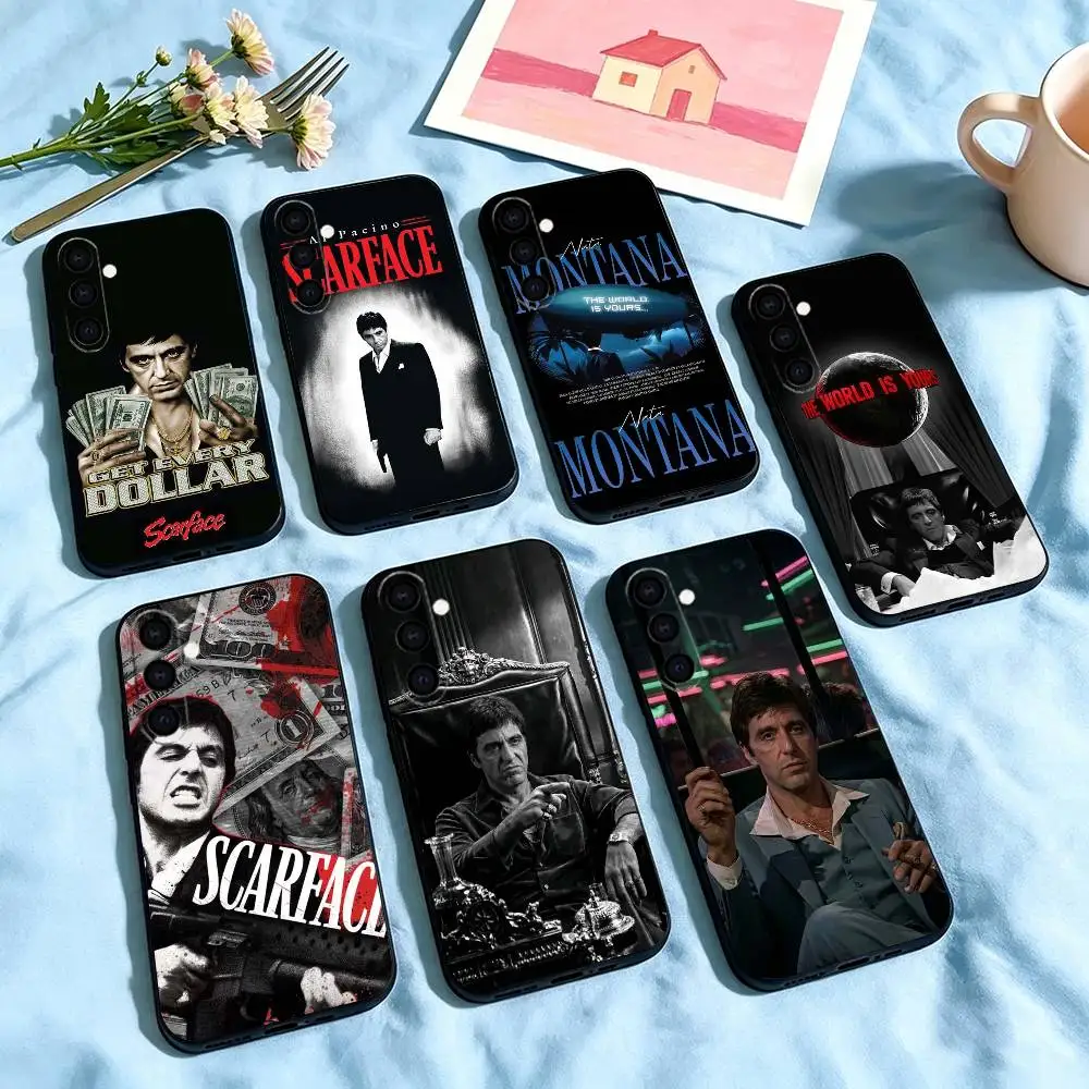 Classic S-Scarface Film Tony  Phone Case For Samsung Galaxy A73,A72,A71,A70,A53,A52,A51,Soft Silicone Black Cover
