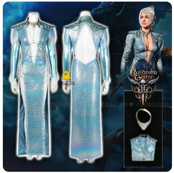 BG3 Wavemother's Robe Shadowheart Cosplay Costume Sexy Baldurs Gate 3 Long Dress Baldur Wavemother Outfit Women Girls