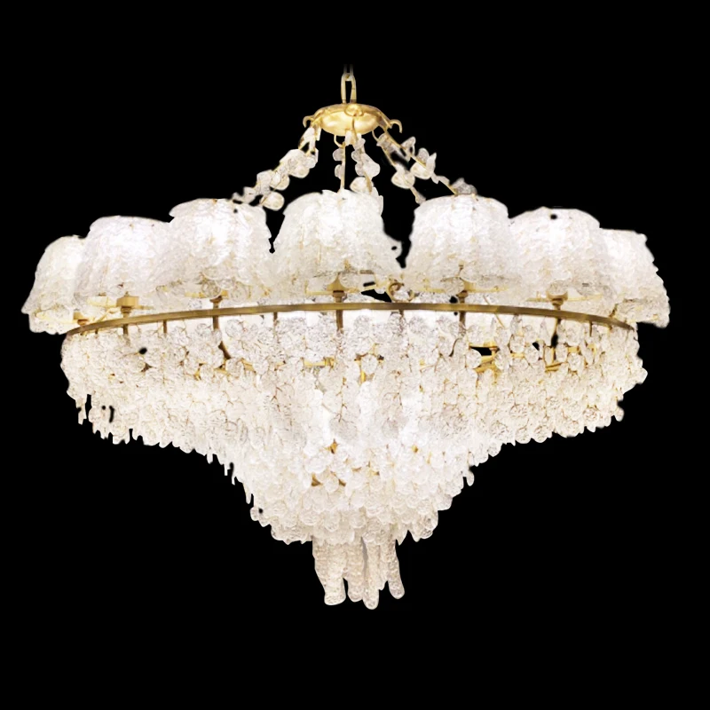 yiyingart lighting villa living room lamp American bedroom crystal chandelier simple copper dining room led Chandelier