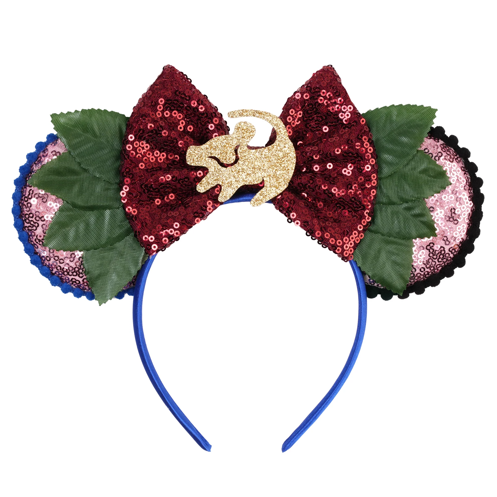 Niedliche Haarbänder mit rosa Gänseblümchen und Schleife, lila Pailletten, Cartoon-Mausohren-Haarreif für Erwachsene, Frauen, Mädchen, Haaraccessoires, Kindergeschenke – Detail 9