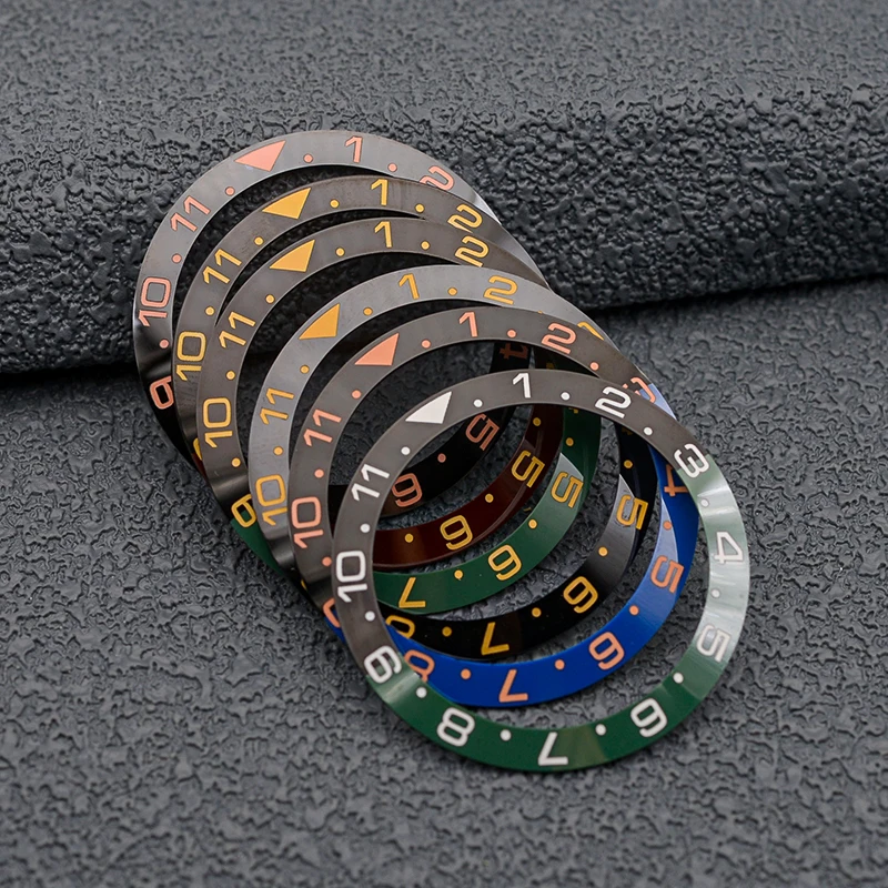 Anello inserto con lunetta in ceramica inclinata bicolore da 38 mm adatto per SKX007 SKX009 SRPD cassa dell'orologio NH35 NH36 movimento orologio sostituire le parti