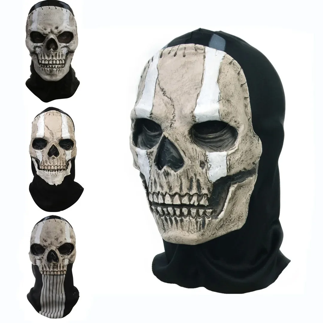 Máscara de calavera fantasma de látex para cosplay terror - imagen 4
