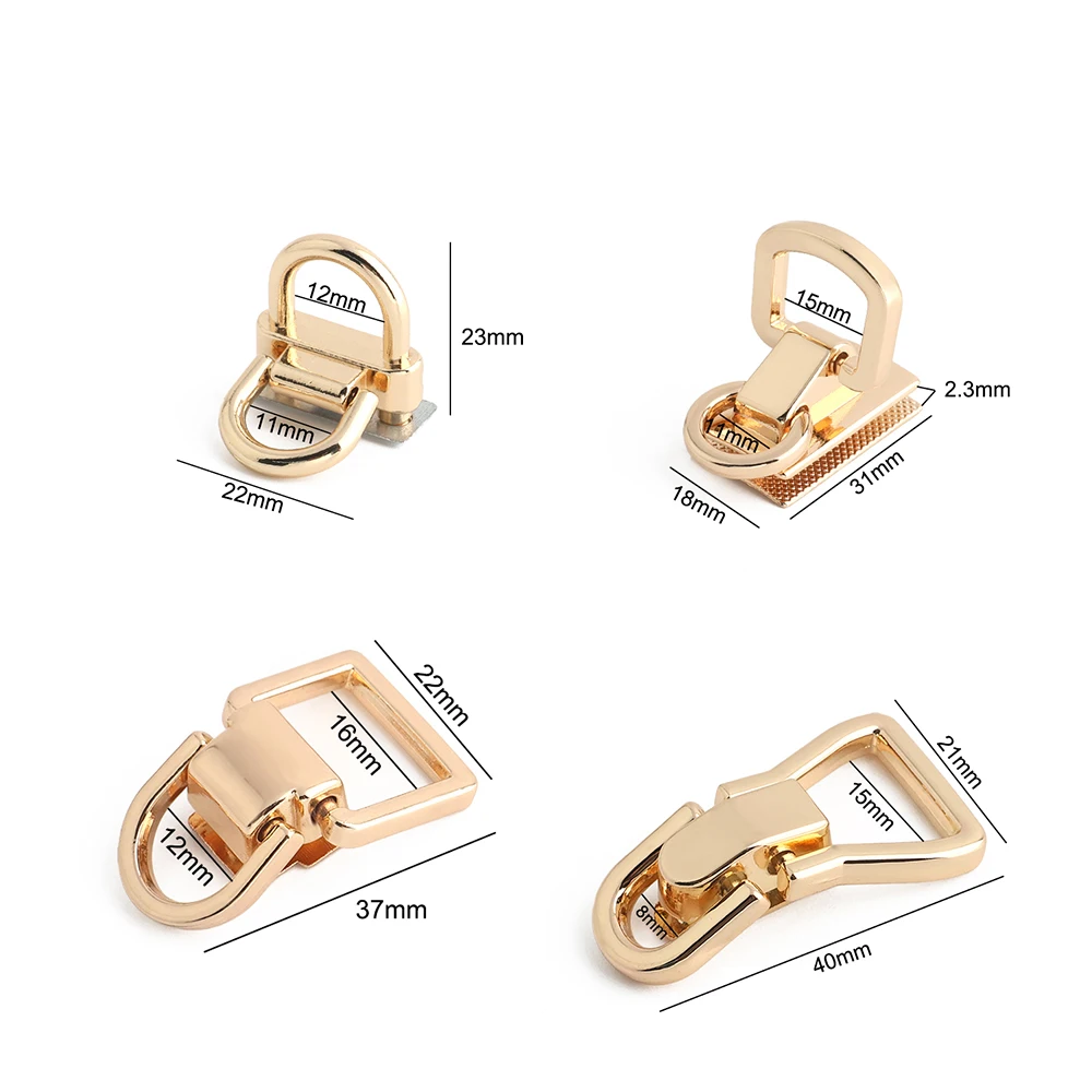 10/30/100PCS Swivel D-ring Metal Side Clip Buckle Bag Strap Handbag Chain Decor Hook Luggage Screw Clasp Hardware Accessories