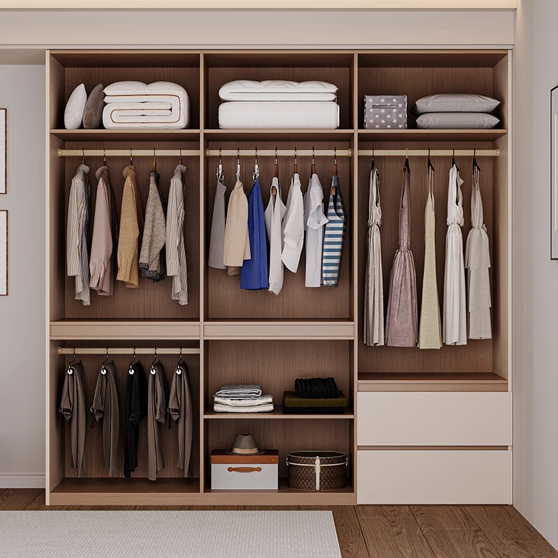 Armadio segmesso moderno e semplice per camera da letto bianco latte