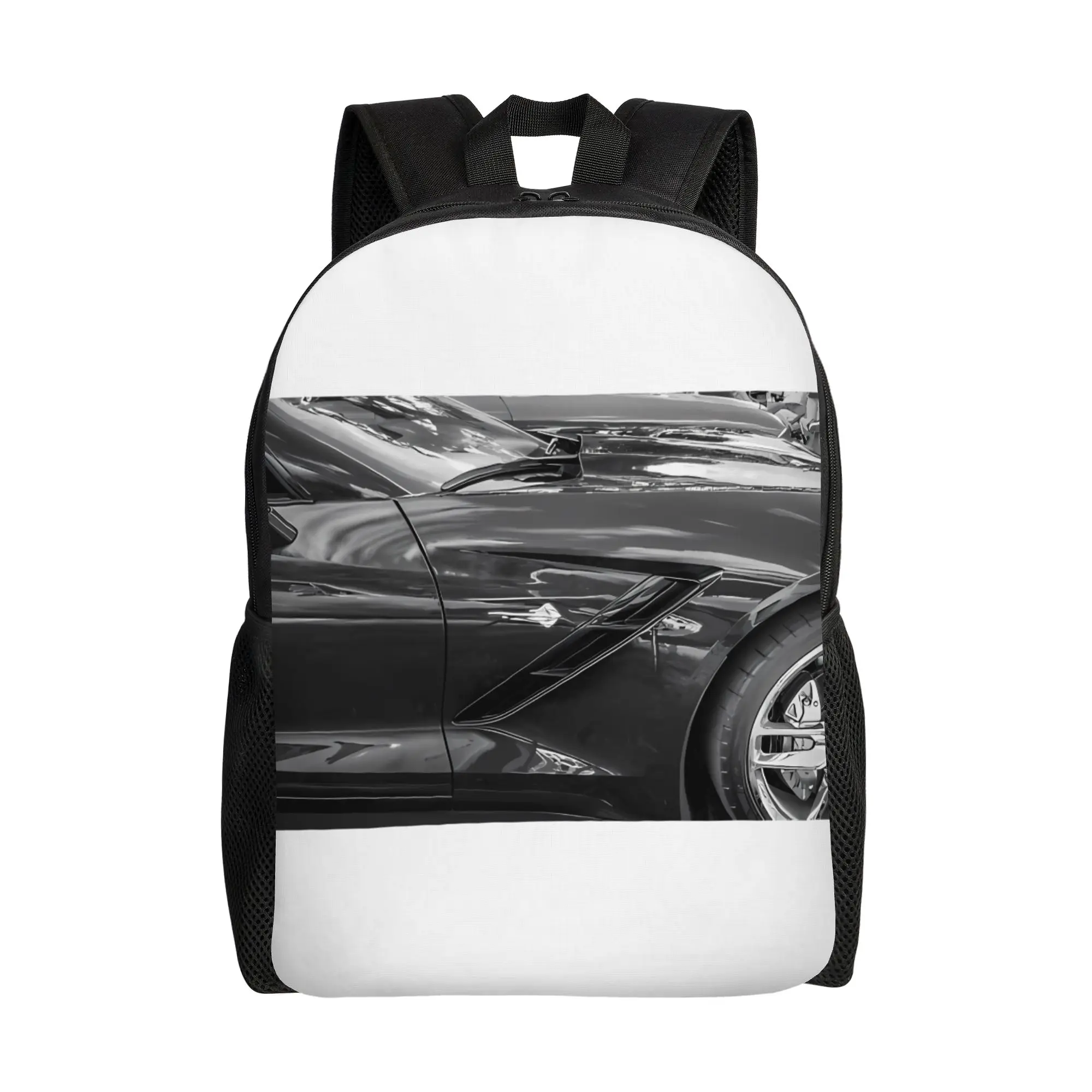 

2017 Black Rose Corvette Stingray C-Corvettes Backpack Men Fashionable Large Capacity Schoolbag Back To School Season