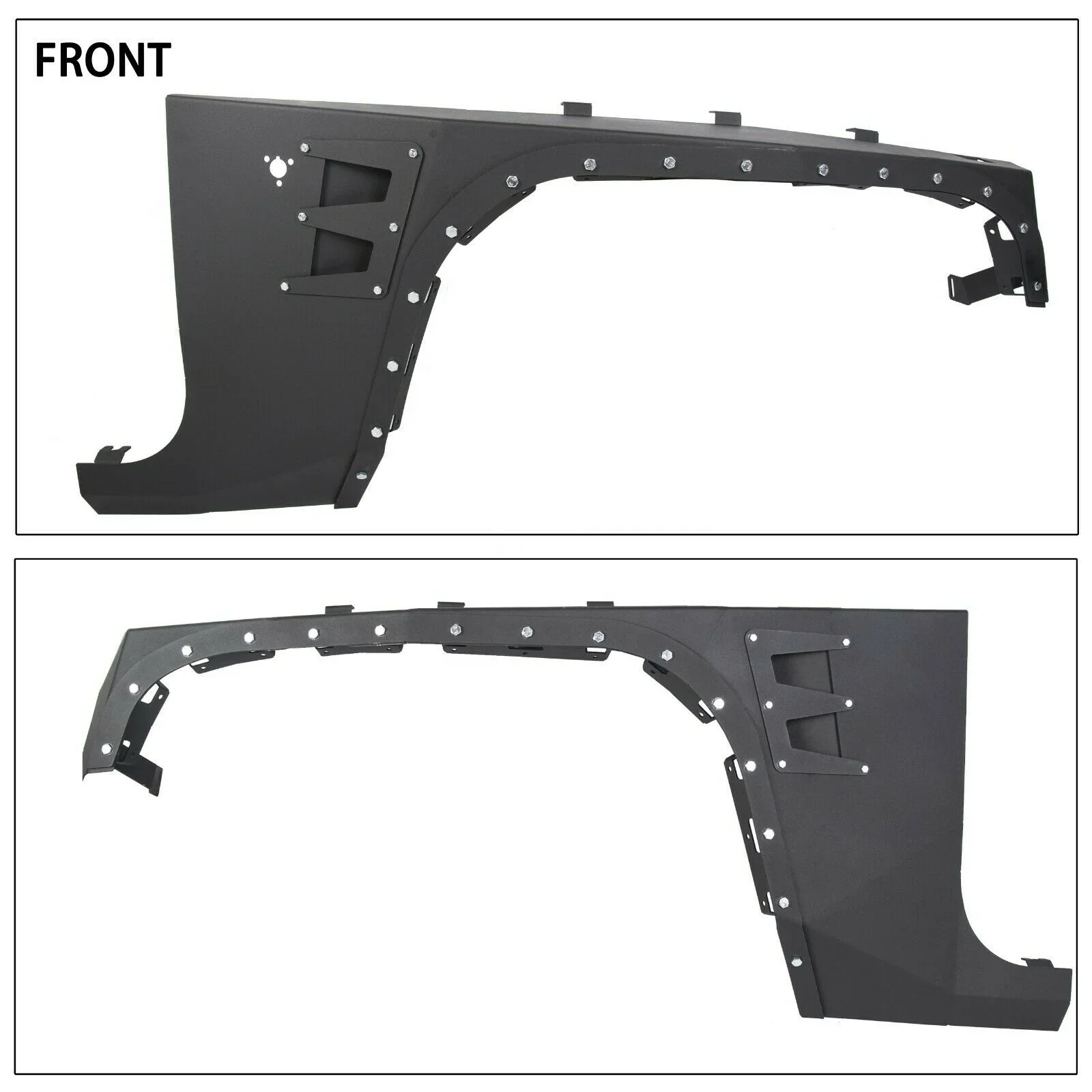 For 07-18 Jeep JK Wrangler Front & Rear Steel Fender Flares and Corner Guard