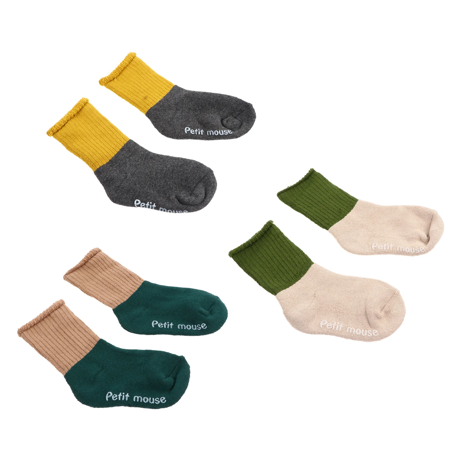 3Pairs Winterkousen Baby Vloersokken Set Antislip Katoenen Baby Warme Sokken Zacht Elastisch Antislip voor Kinderen Winterkousen