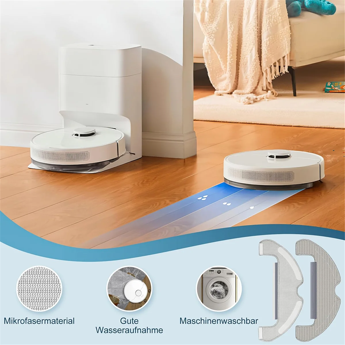 Комплект аксессуаров FZFZ для D10 Plus Gen 2 — включает в себя основную щетку, мешки для пыли, салфетки, фильтры HEPA и боковую щетку.