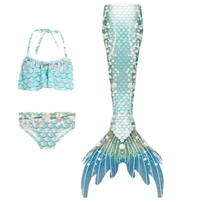 Adult Kids Woman Girls Mermaid Tails Dress Mermaid Swimming Costume Summer Beach Bikini Swimsuit Bathing Clothing