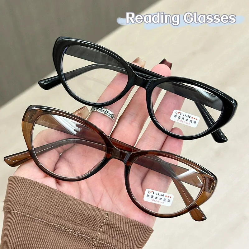 

Ultra Light Anti Blue Light Presbyopia Glasses Retro European and American Fashionable Women's High-definition Reading Glasses