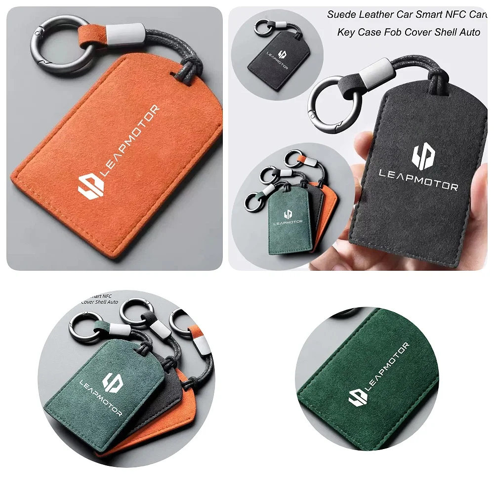 Car Card Key Case Soft Suede Key Ring Lanyard Anti-Scratch Protective Cover Holder For Leapmotor C10 C11 T03 B10 C16 Lafa5 B03X