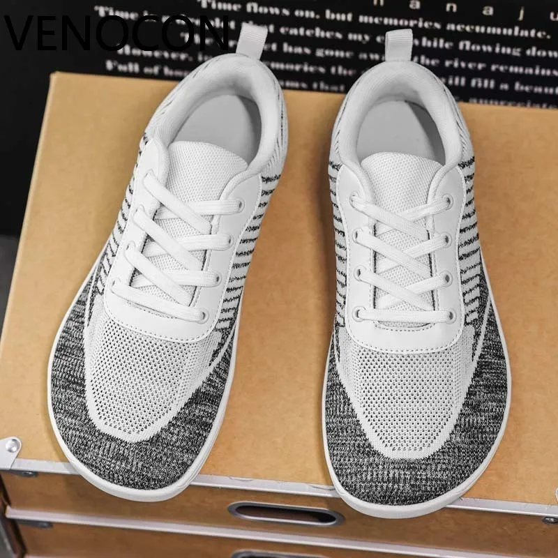 VENOCON Barefoot Extra Wide Toe Box Nose Zero Drop Knitted Airy Upper Light Minimalist Shoes Sneakers Footwear For Man Men Woman