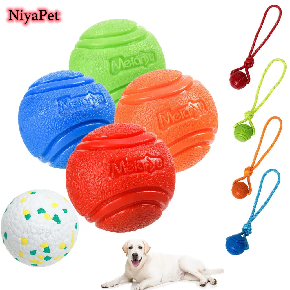 Pelota de goma Indestructible para perros grandes, pelota de juguete con cuerda, juguetes interactivos para cachorros