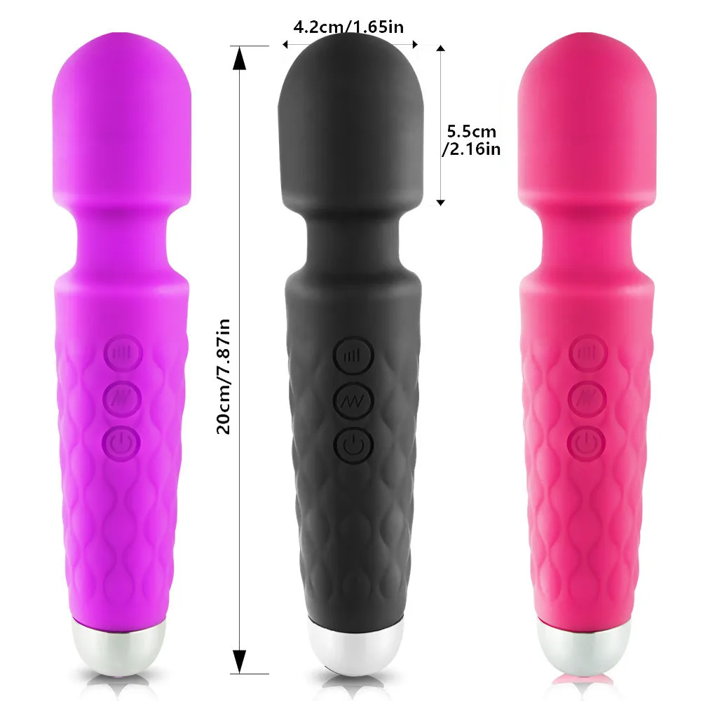 20 Modes Strong Vibration AV Stick Dildo Vibrator Usb Charging Body Massager Vagina Clitoris G-Spot Stimulator Sex Toy For Women