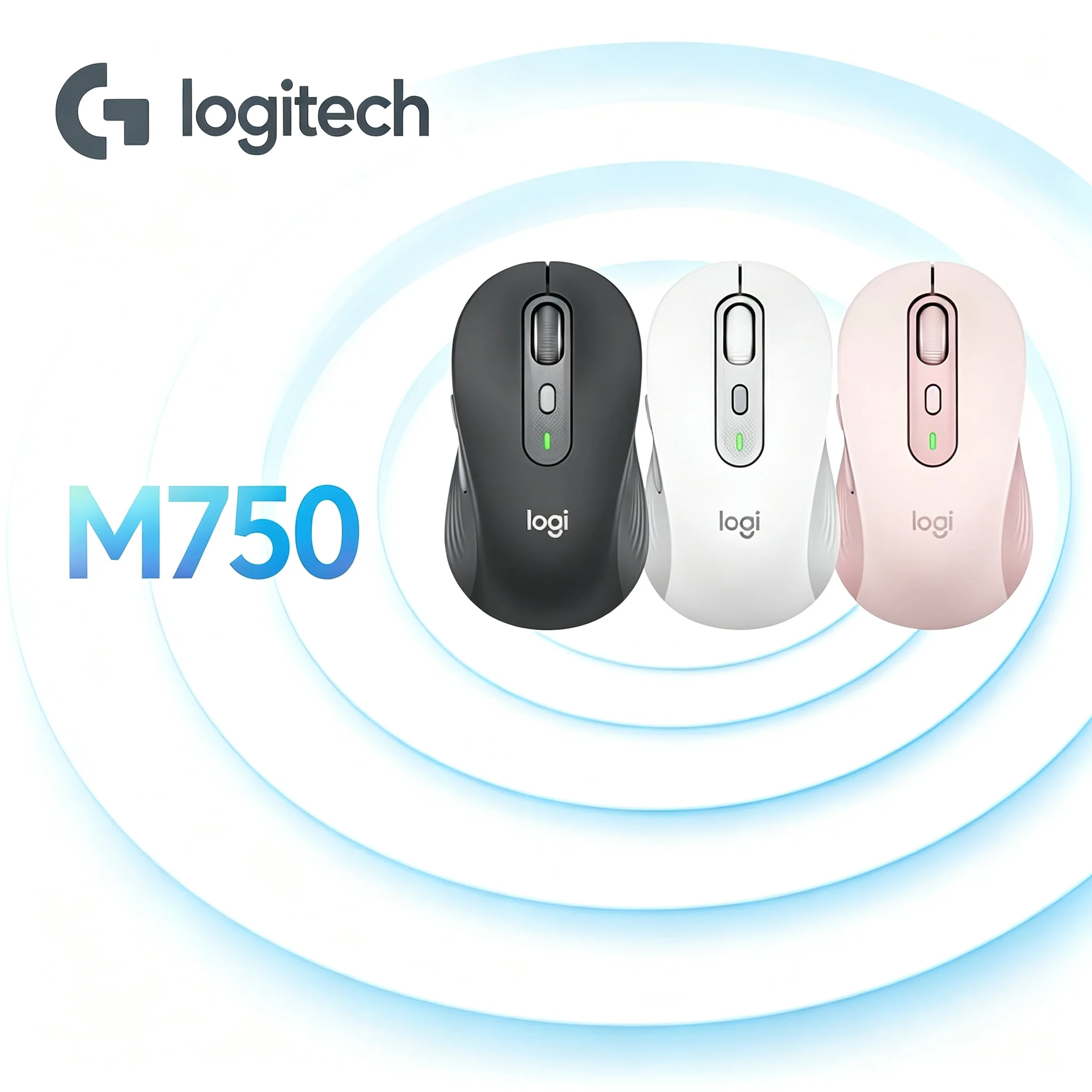 Daily Business Office Logitech M750 Bluetooth Mice,Comfort Contoured Shape,Long‑Lasting Battery,SmartWheel Scroll For Windows Ma