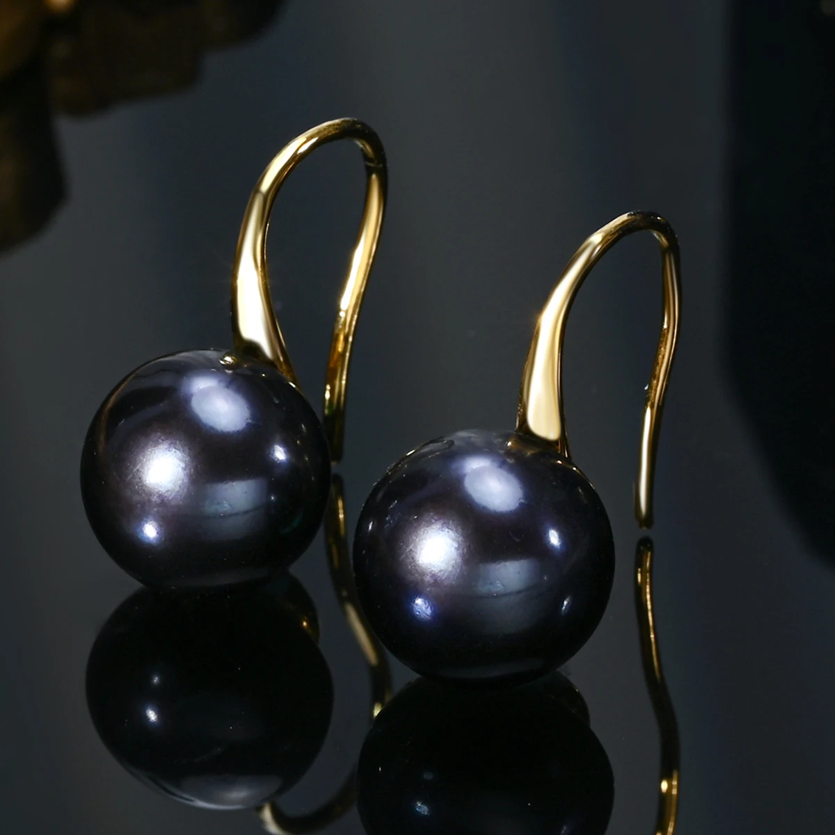 8-8.5mm Natural Freshwater Pearls Bread Round Shape Stud Earrings 925 Sterling Silver Gold Color Classic Elegant Gifts for Women