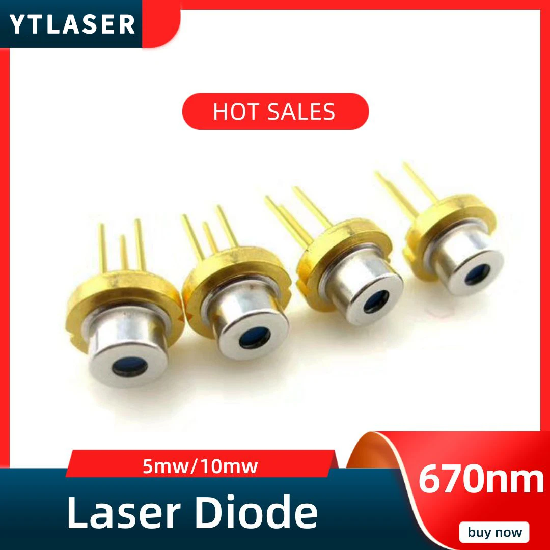 

1PCS High Quality LD D5.6mm 670nm Red 5mW 10mW Laser Diode for Lab DIY Electronic Kit
