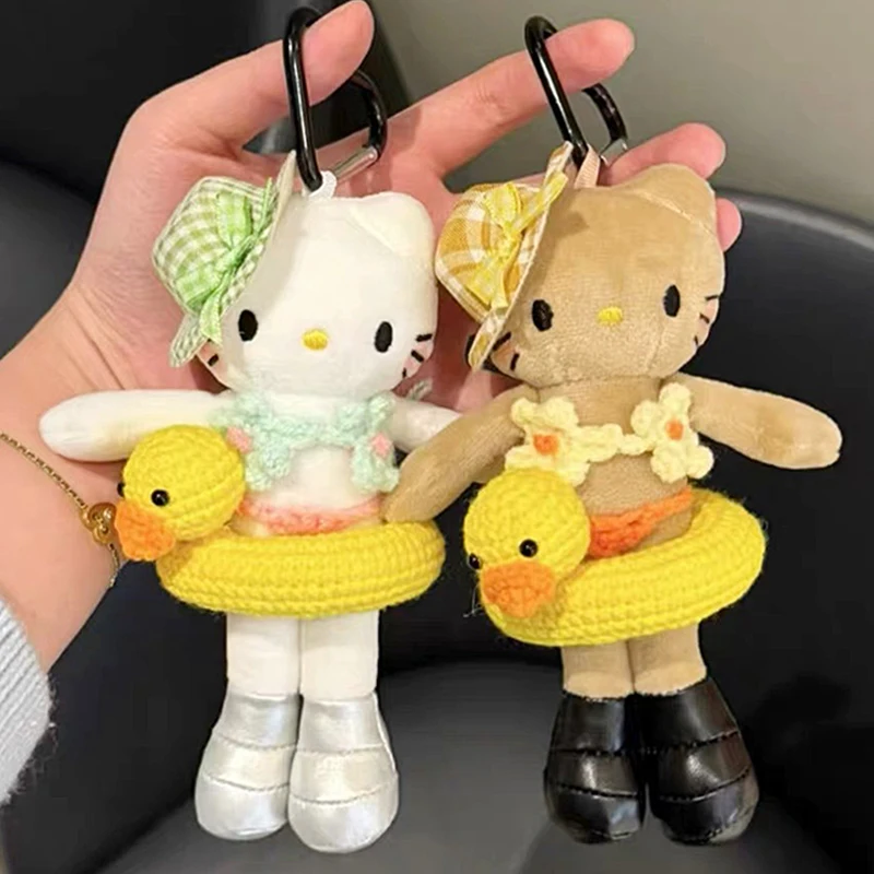 

Мягкие плюшевые брелки Sanrio, кавайные аниме-фигурки, Hellokittys, летние плюшевые игрушки, кукла, брелок для ключей, сумка, очаровательный орнамент, аксессуар, подарок