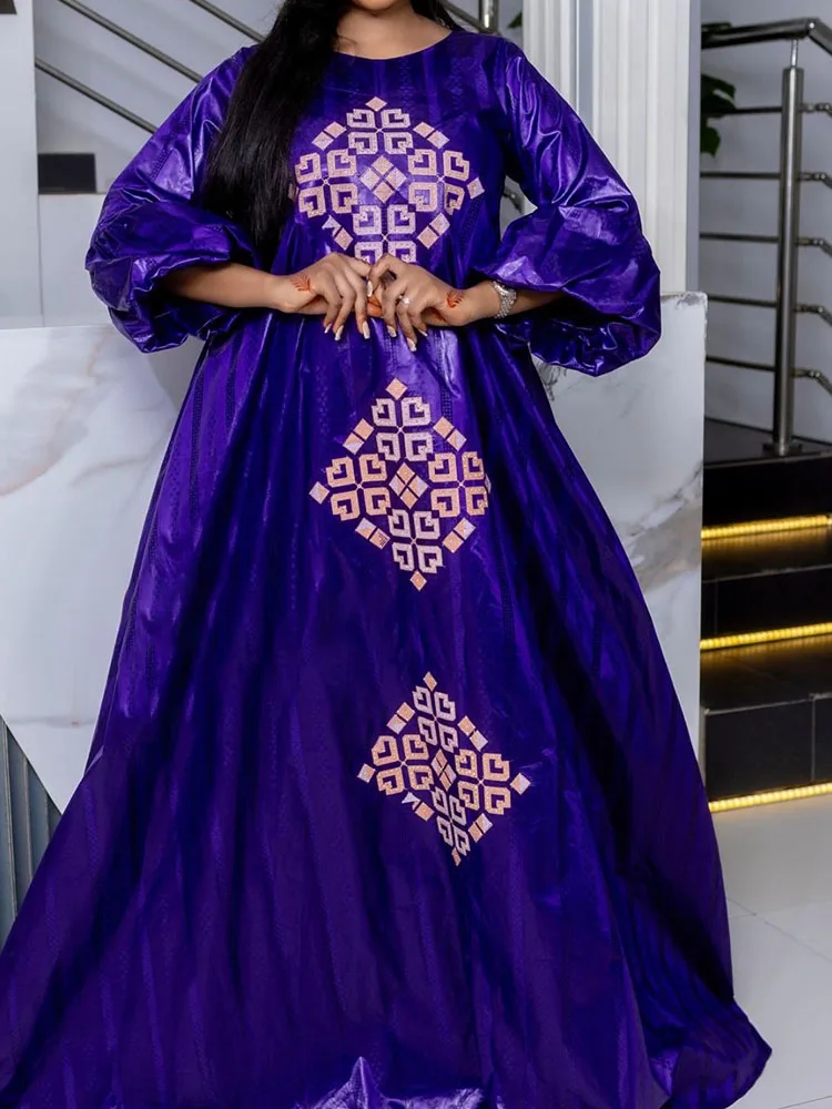 

Роскошное длинное платье из гипюра ручной работы с вышивкой Bazin Riche Dashiki Boubou для нигерийских и сенегальских женщин