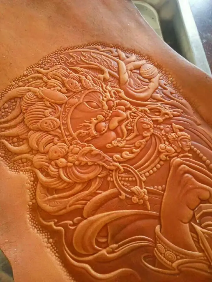 

Embossing mold leather working tools carving punches stamp craft with leather carving tools | Mahākāla pattern