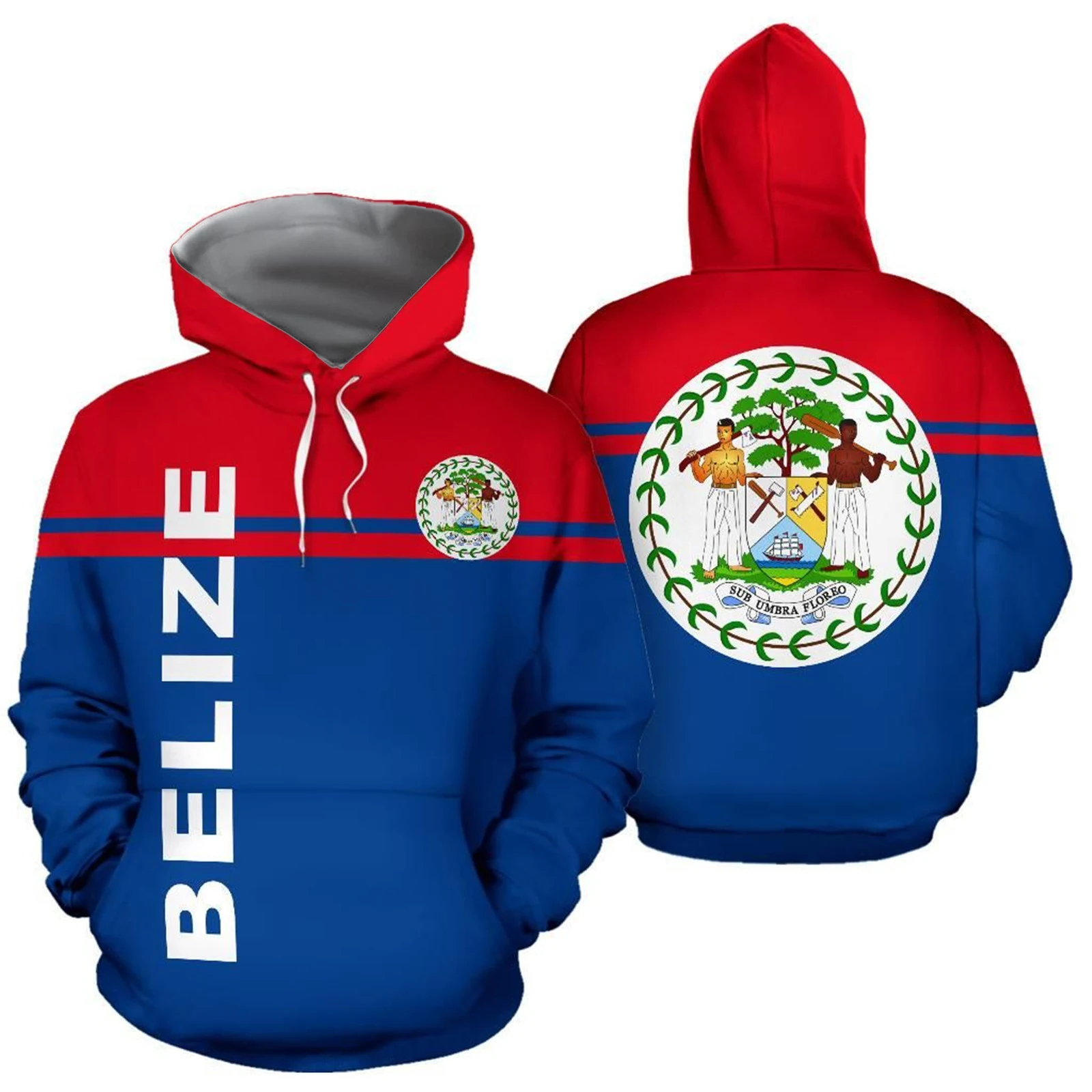 HX Belize Hoodies Fashion Mens Sweatshirts National Regional Flag Printed Coat Harajuku Pullovers Tops Men Clothing Dropshipping