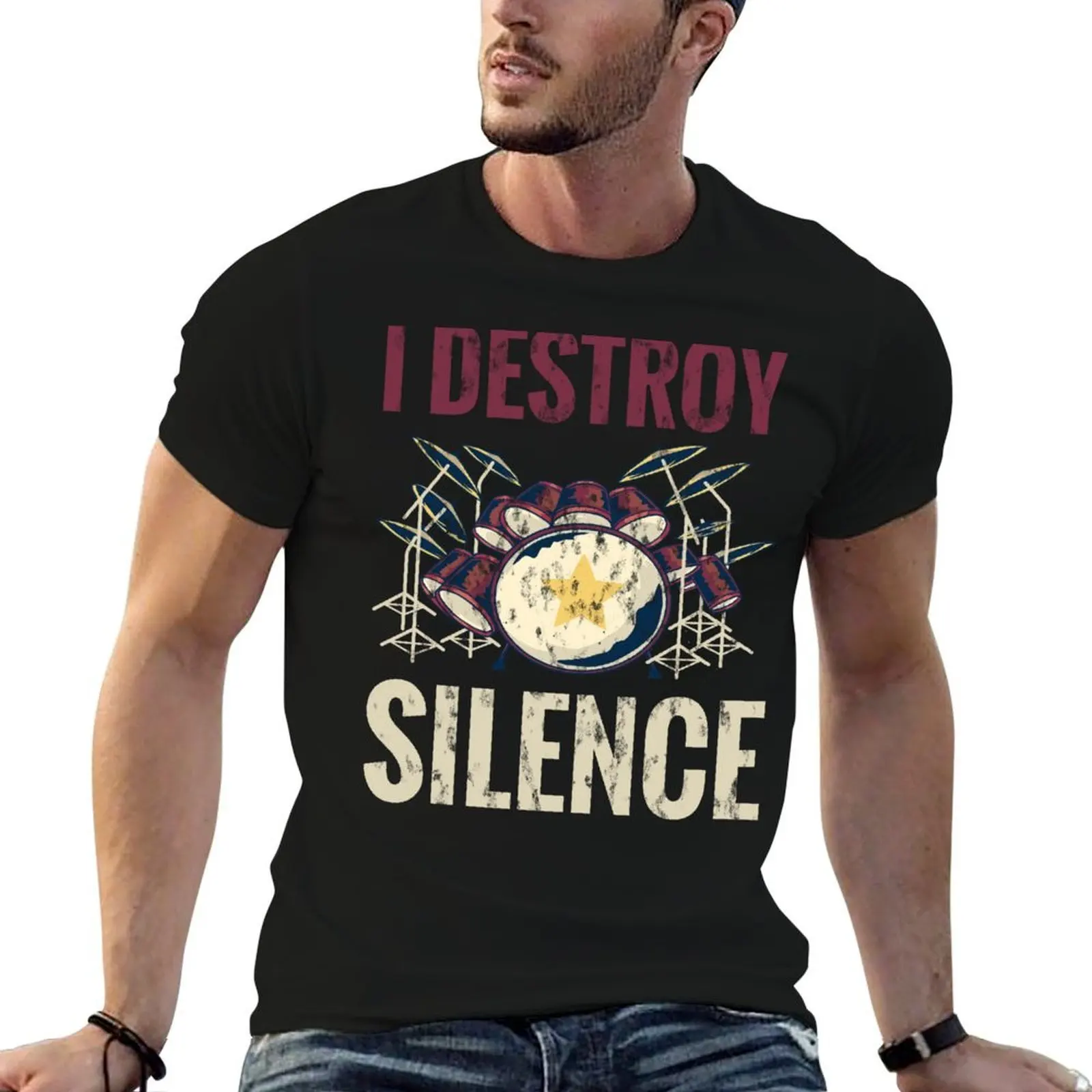 Drumming Funny Drummer Music Percussion Drums T-Shirt anime tshirt t shirt man luxury t shirts for man cotton funny T-shirt