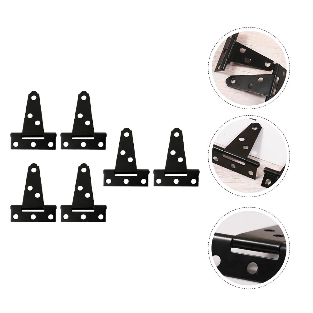 6 Pcs Vintage Decor T-hinge Door Lock Supply Gate Belt Black Home Replacement Accessory