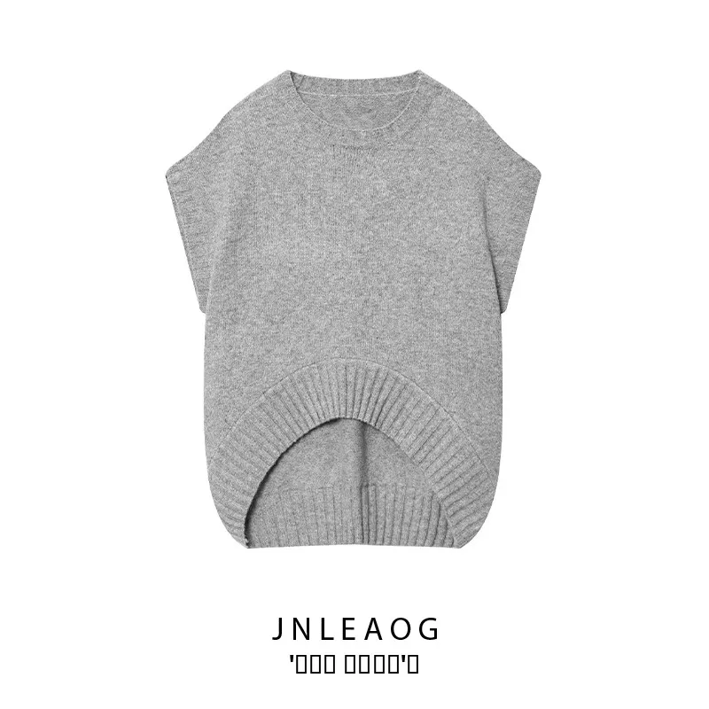 

JNLEAOG Faionable Oversized Knitted Vest Women's Autumn New Sle Loose Fit Polyester Fiber Casual Wear Regular Length