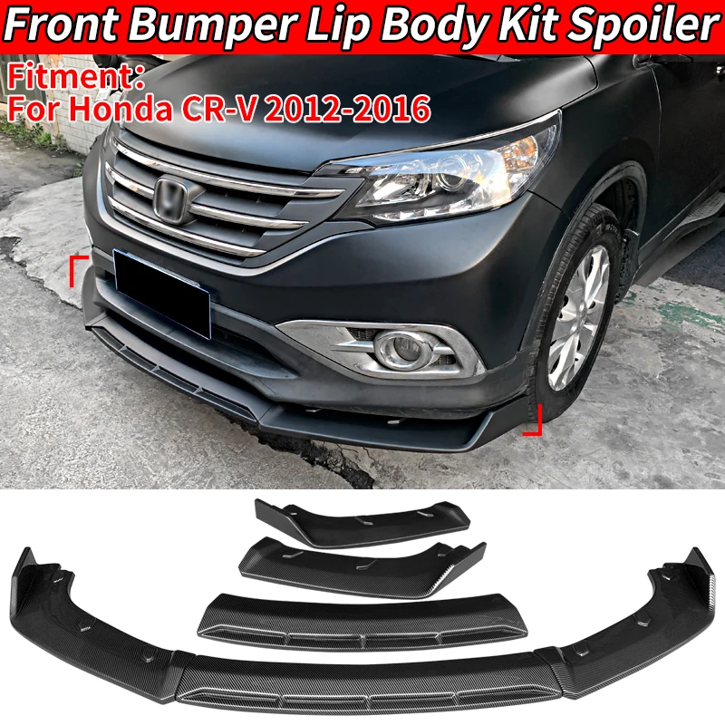 For Honda CR-V 2012-2016 2014 High Quality Carbon Fiber Accessories ABS For Vehicle Front Bumper Lip Body Kit Spoiler Chin Plate