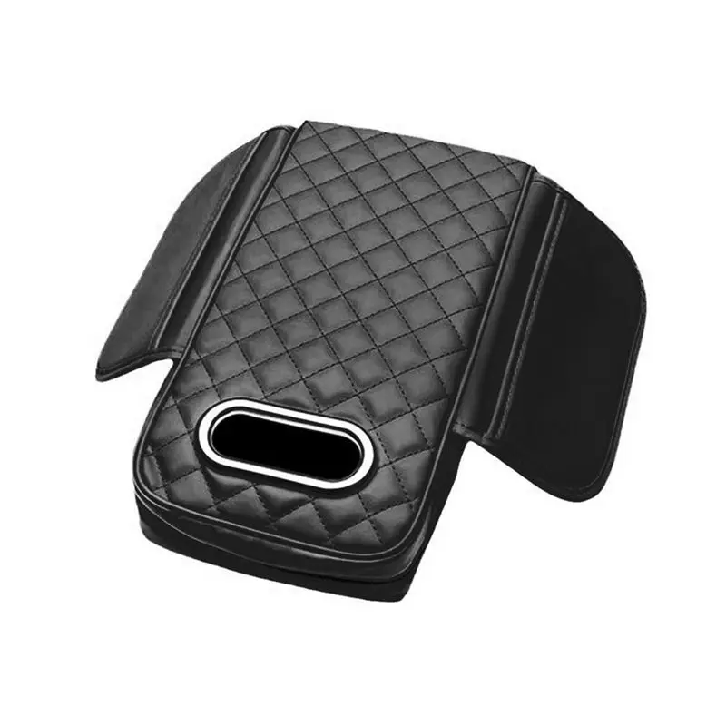 Strange Car Armrest Cover PU Leather With Tissue Storage Memory Foam Height Pad Auto Center Armrest Protective Cushion Support
