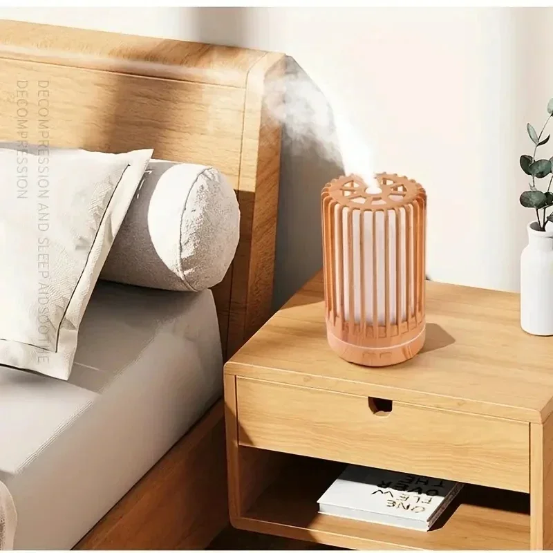 Air Humidifier Aromatherapy Machine Bird Cage Ultrasonic USB Humidifier Essential Oil Diffuser with Colorful Night Lights 2025