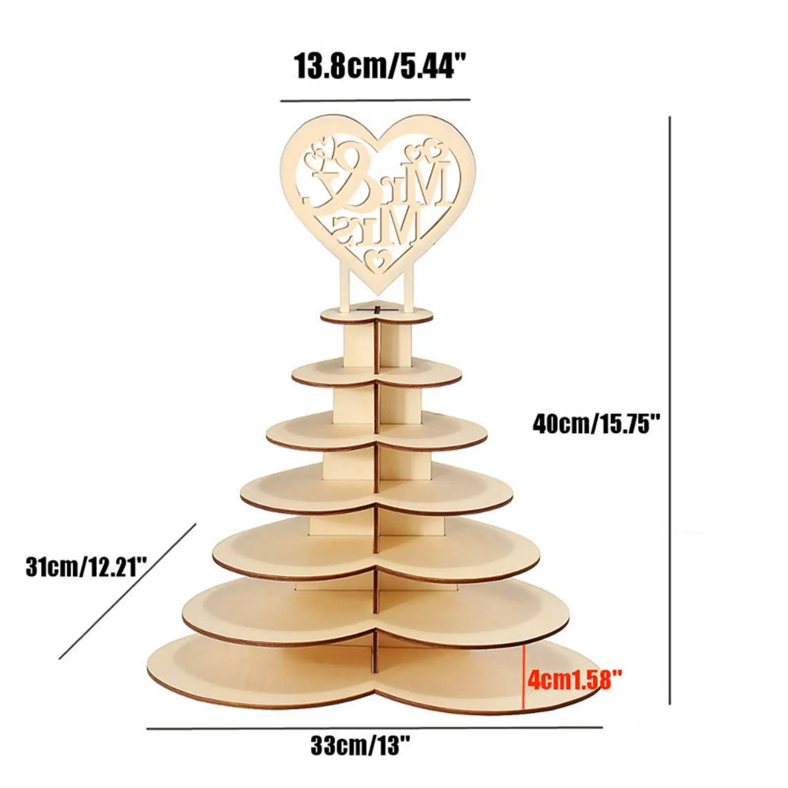 Espositore per cioccolato in legno fai da te incompiuto per la decorazione del giorno dell'anniversario