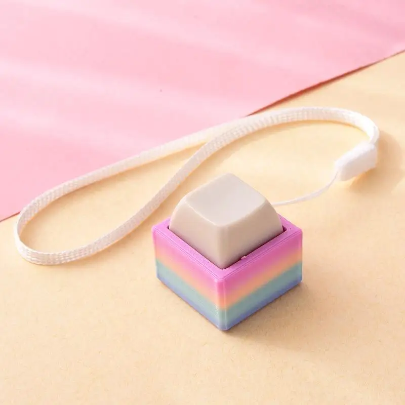 Lebendige Farben, Tastatur-Tasten als Fidget-Spielzeug, angenehmes taktiles Feedback, tragbares Schlüsselband zur Stressbewältigung, ideal für Büro, Schule und den täglichen Gebrauch. – Detail 15