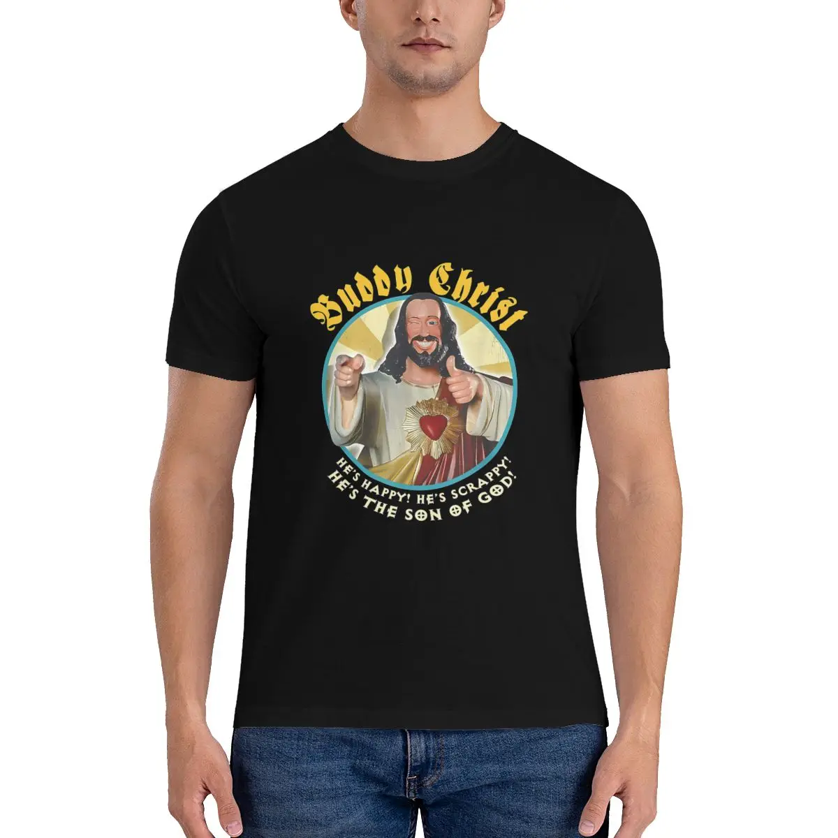 Buddy Christ Jay And Silent Bob Dogma View Askew Clerks Christmas Gift T-shirt Tee Shirt Pop Vintage