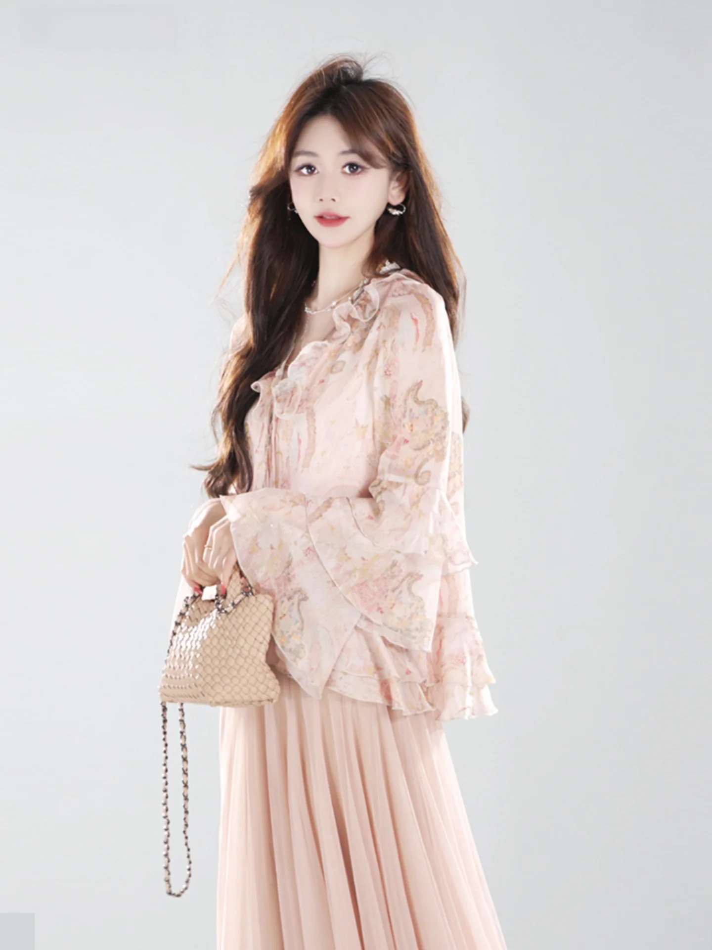 

Annelily Spring Summer New Luxury Design Retro Daily Shirt Women Elegant Style Long Sleeve Breathable Skin-friendly Polyester...