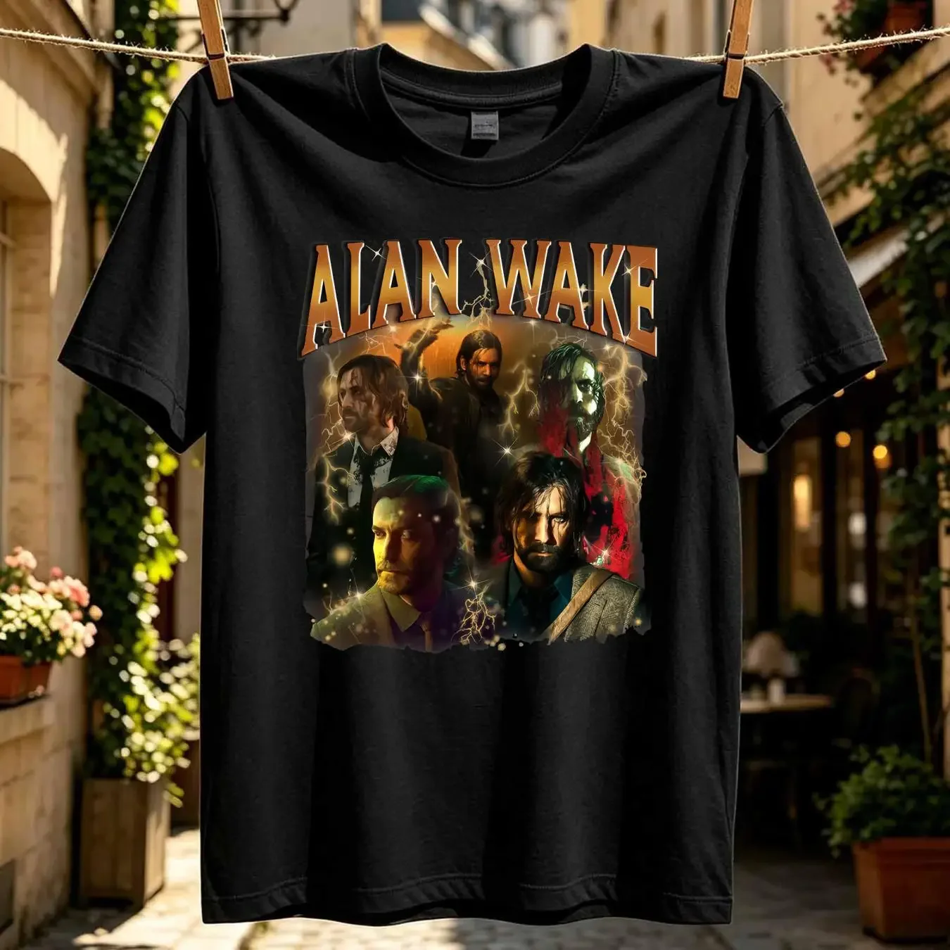 washed T Shirt Alan Wake 2 90S Horror Game Bootleg Movie Y2K Vintage long or short sleeves vintage Washed designer clothes