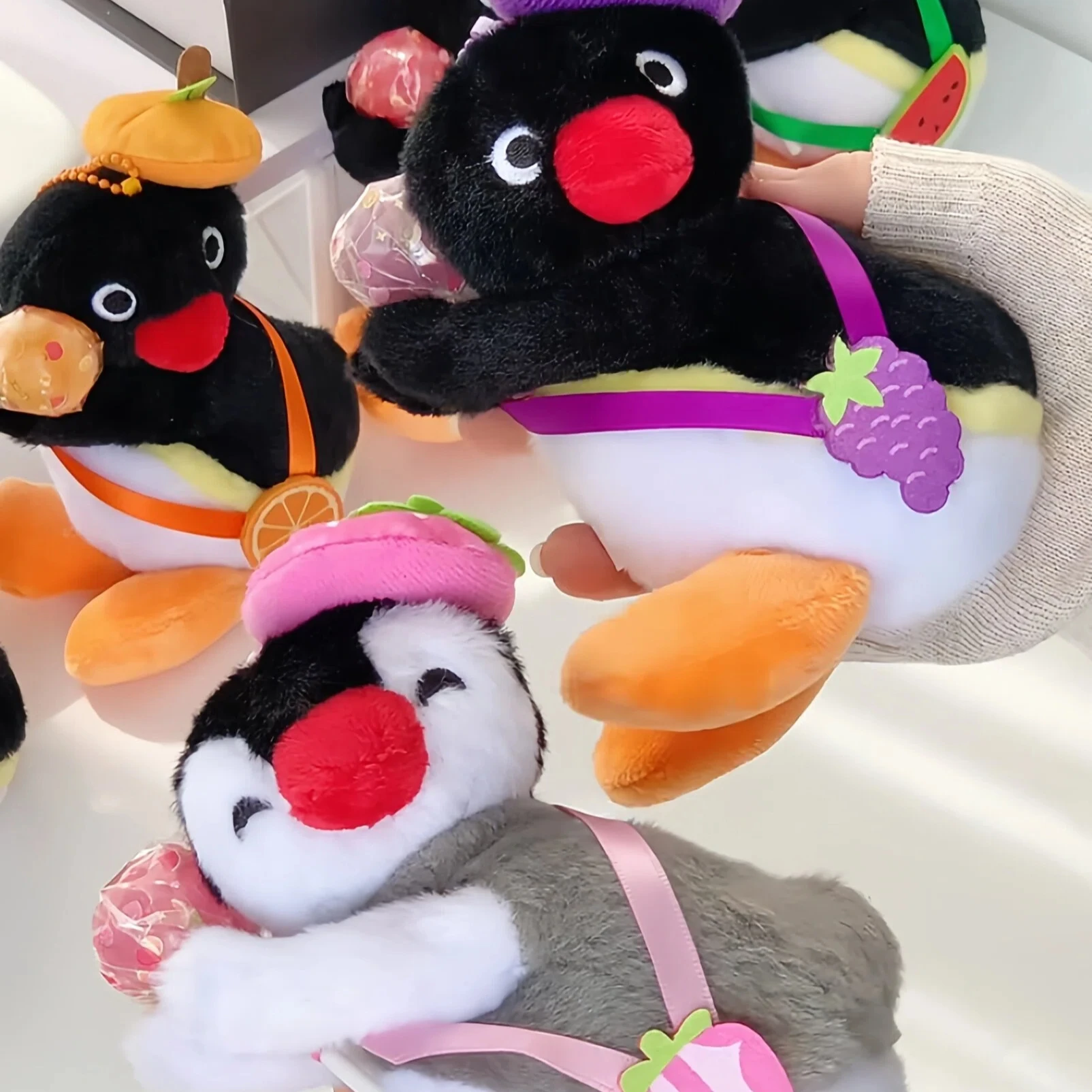 الذكية Pingu محبوب المخملية الفاكهة بارك سلسلة من صندوق أعمى لطيف أفخم الدمى محبوب مصاصة أكياس دمى معلقة الحلي الهدايا