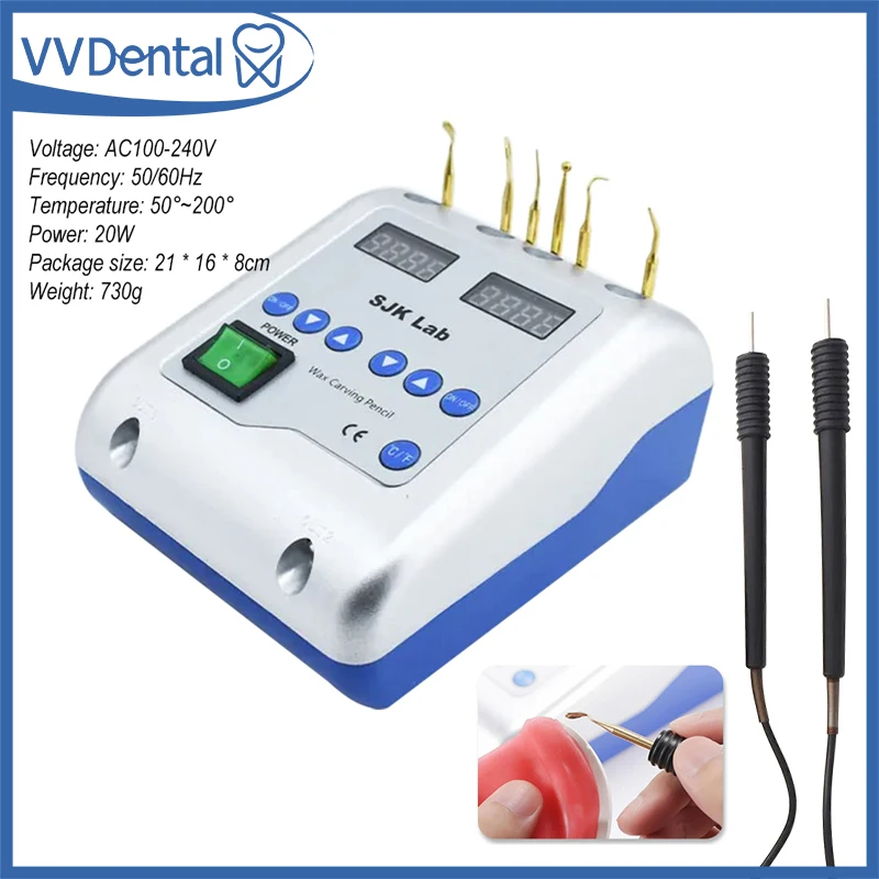 

SJK Dental Lab Electric Waxer Knife Carving With 6 Wax Tips+2 Pens Dental Equipment Dentistry Tools