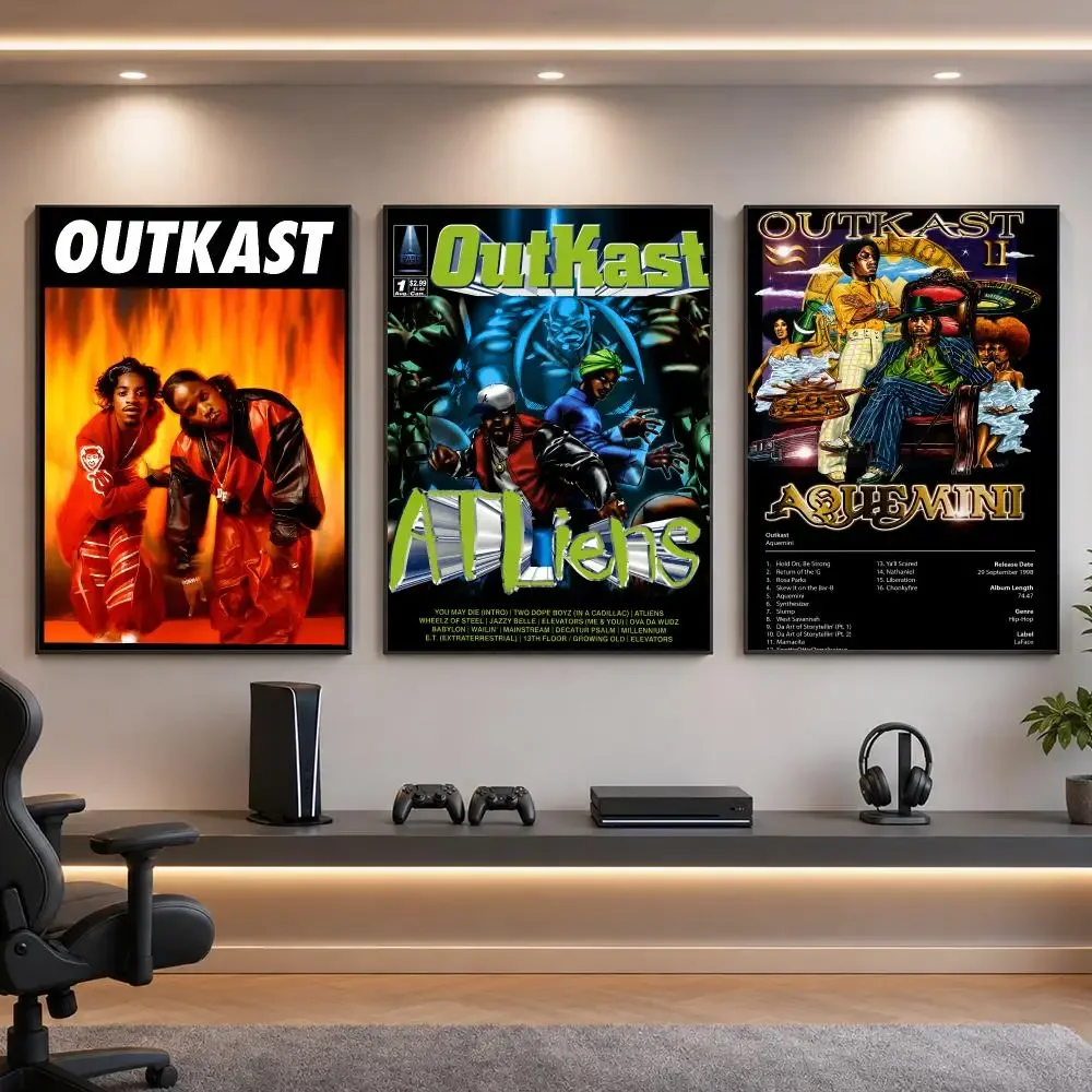 Group O-Outkast Southern Hip-Hop Poster HD Removable Wall Art Gift Bedroom Lounge Dorm Office Gaming Cafe Bars