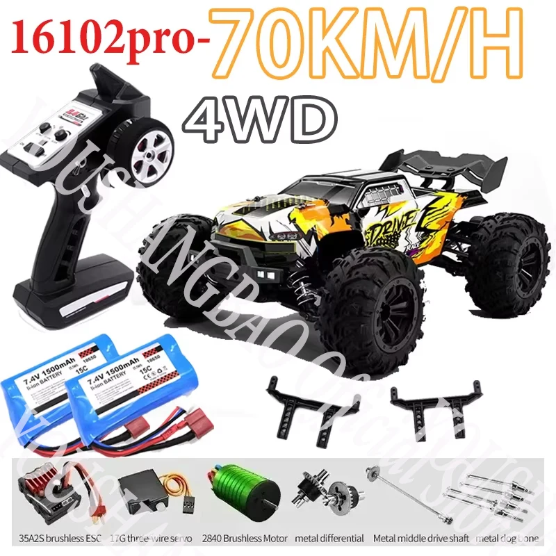 SCY 16101PRO Brushless High Speed 70KM/H4X4 Off-road 2.4G 4WD Remote Control RC Car 4WD Racing Monster Racing Boy Toy Gift 1:16