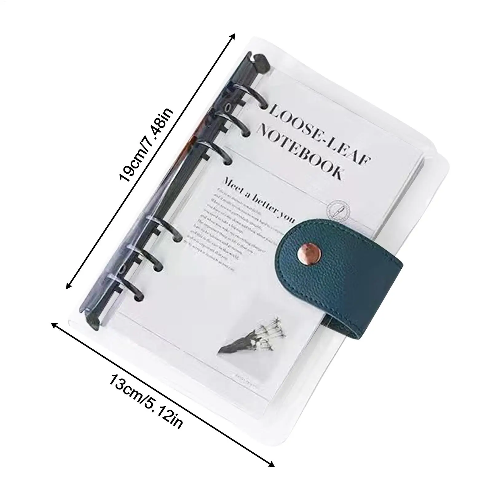 Segregator A6 Przezroczysty Notatnik Podróżny z 6 Ringami do Planowania Zadań, Zdrowia, Podróży, Nauki, Sprzątania, Czytania, Ćwiczeń