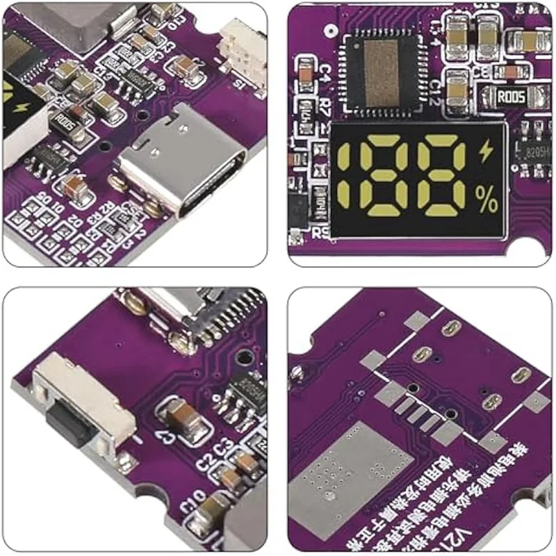 2Pcs 22.5W Power Bank Bidirectional Fast Charging Mobile Power Module Circuit Board With Type-C USB Suppor PD/QC3.0 2.0-A68E