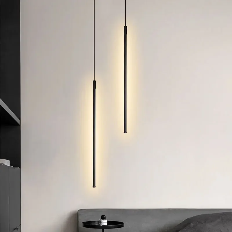 

Bedroom Bedside Pendant Ceiling Lamps Lights Droplight for Living Room Home Decor Hanging Lighting Fixtures Minimalist LED Strip