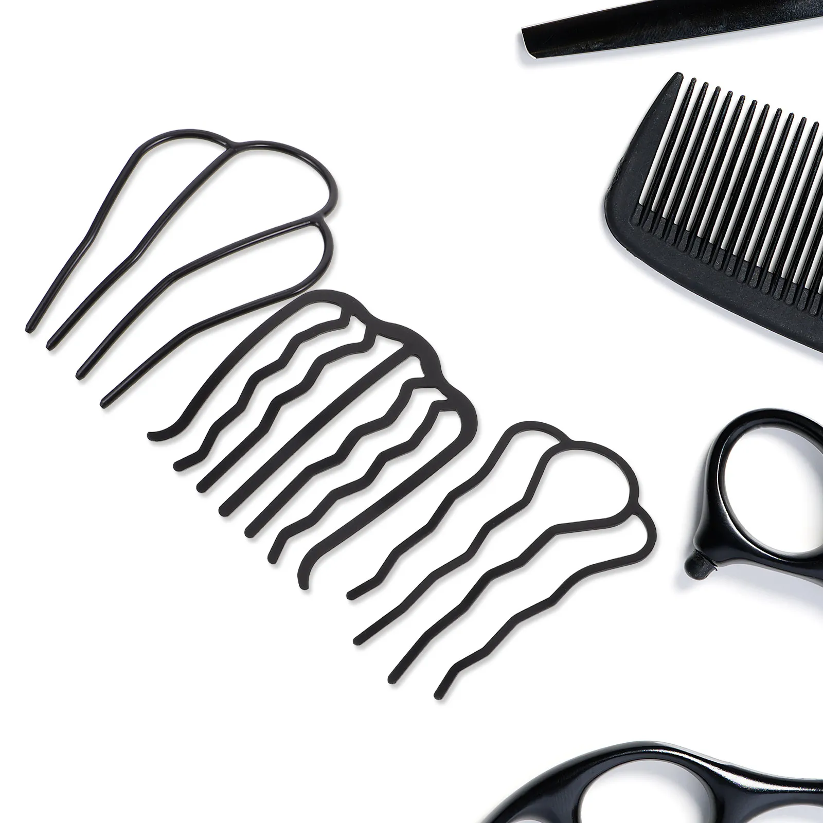 

6Pcs Updo Hairstyling Tool Iron Hair Pins for Women Vintage Bun Maker Clips Easy Hold French Twist Comb Side Fastener Fine Hair