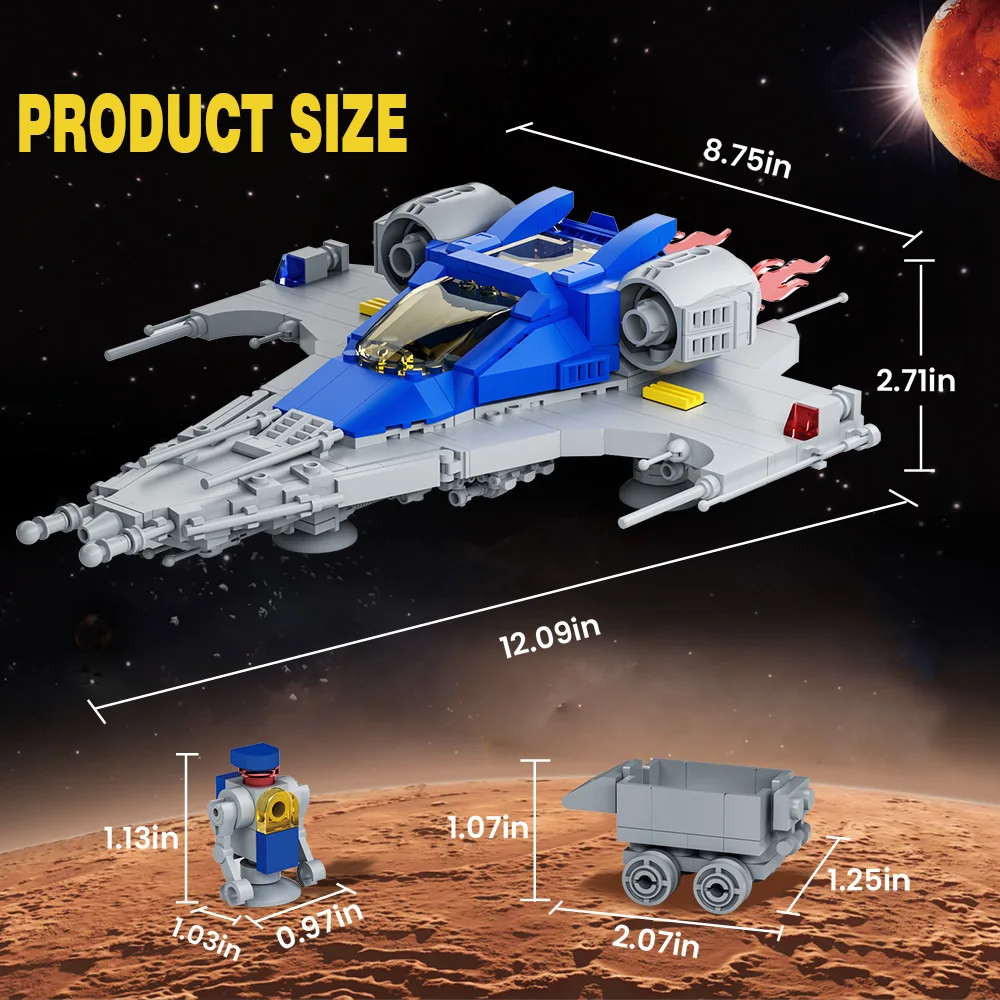 Gobricks moc explorações nave espacial blocos de construção modelo espaço série tijolos diy brinquedo montado para crianças presente