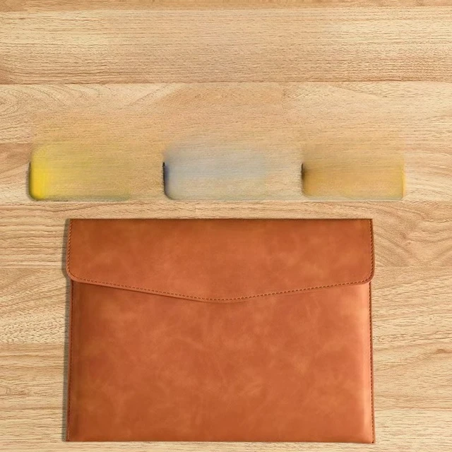 A4 Leather Leather File Storage Bag Briefcase Simple Retro Single-layer Thickened Waterproof Large-capacity Business – view 4