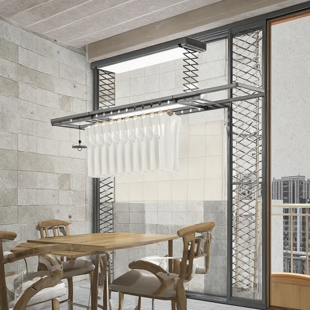 Nice Quality Smart Clothes Drying Rack with Electric Voice Control and Disinfection Function