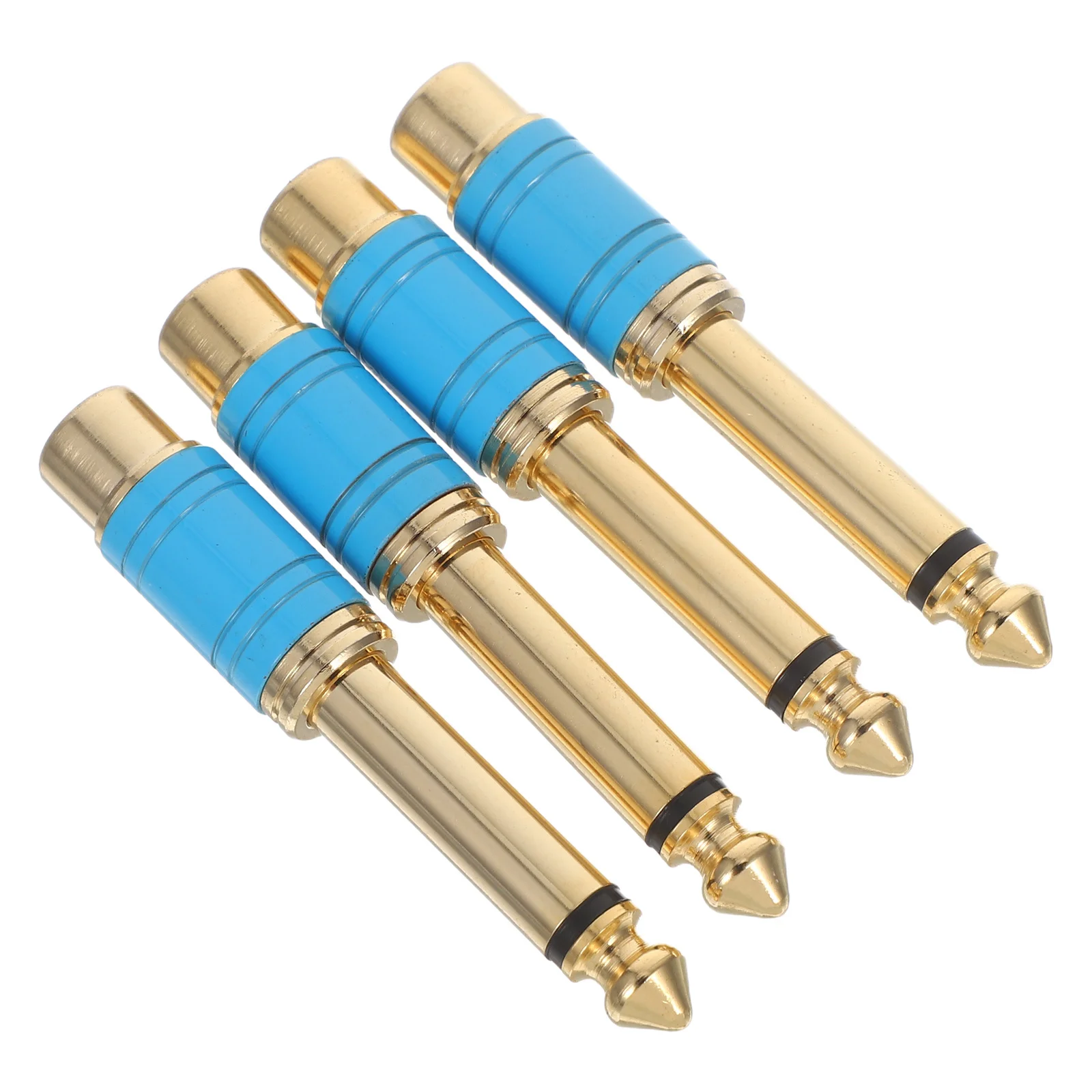 

4pcs Audio Converter Stereo Male To Female Adapter Metal Housing High-Fidelity Sound For Mixers Amplifiers Systems