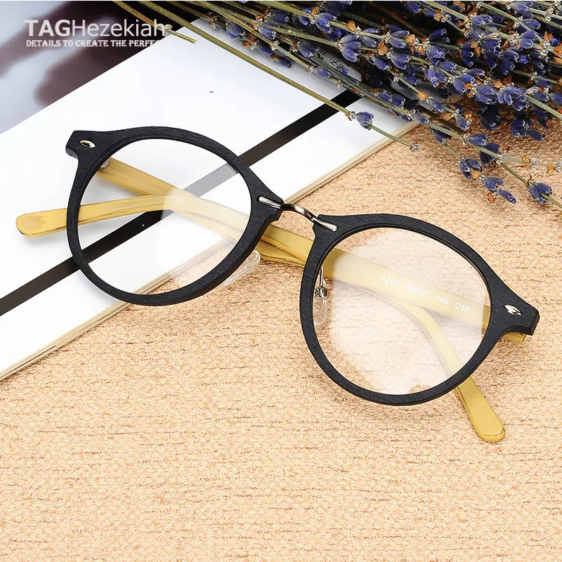 

TAG Hezekiah glasses frame men women T4242 Eyeglasses optical Myopia reading prescription Acetate Imitation wood grain Eyeweas