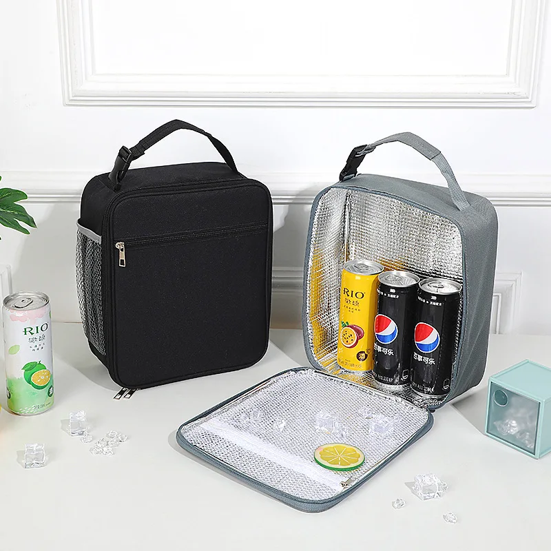 1PC Student And Office Worker Insulated Lunch Tote Bag Thick Aluminum Foil Lining Waterproof Large Capacity Handbag